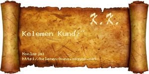 Kelemen Kunó névjegykártya